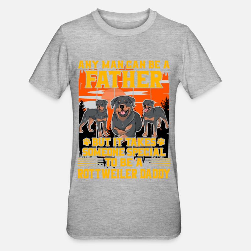 Rottweiler Daddy - Unisex Polycotton T-Shirt - heather grey