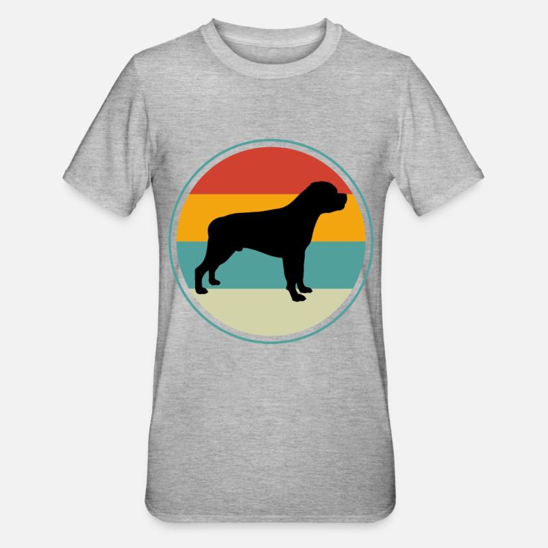 Rottweiler Rétro - T-shirt polycoton Unisexe - gris chiné