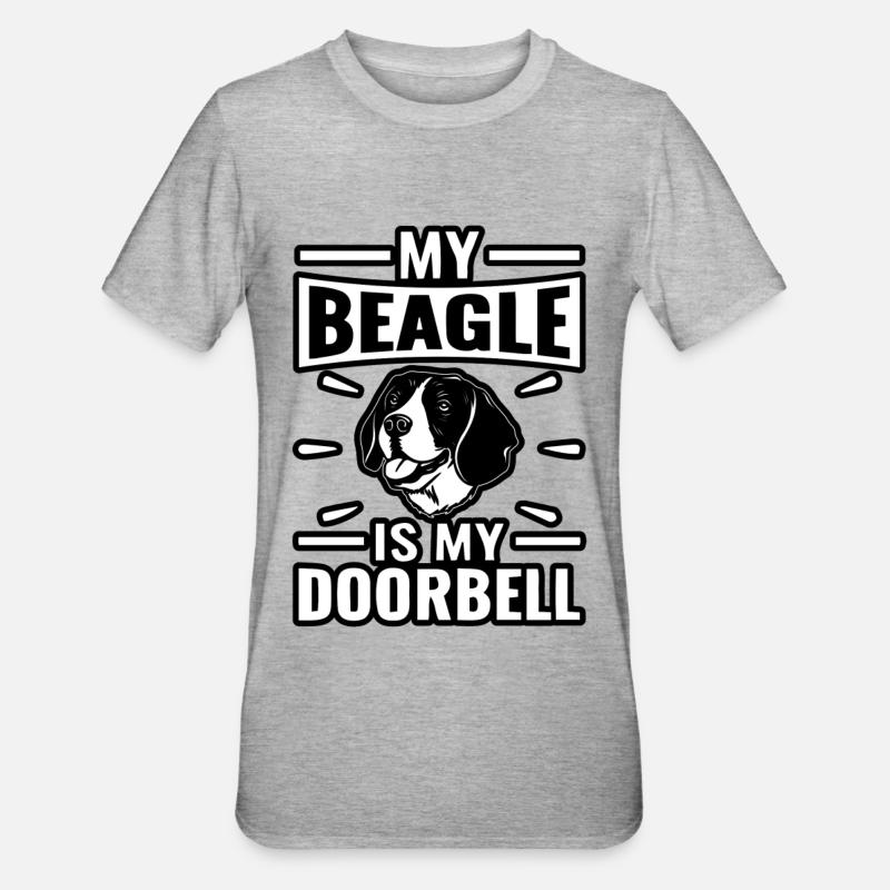 Mon Beagle est ma sonnette - T-shirt polycoton Unisexe - gris chiné