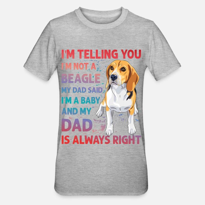 Beagle Lustiger Spruch - Unisex Polycotton T-Shirt - Grau meliert