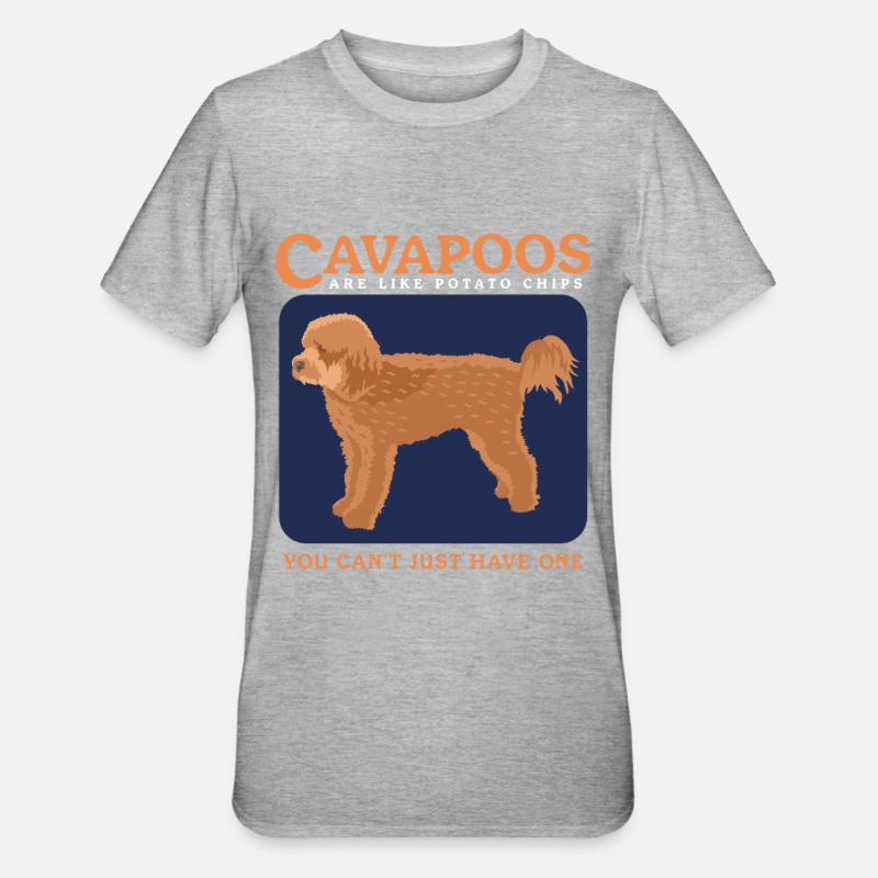 Cavapoo Hunde Cavoodle Hundebesitzer Geschenk - Unisex Polycotton T-Shirt - Grau meliert