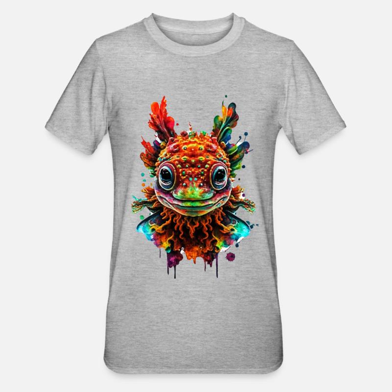Axolotl - T-shirt polycoton Unisexe - gris chiné