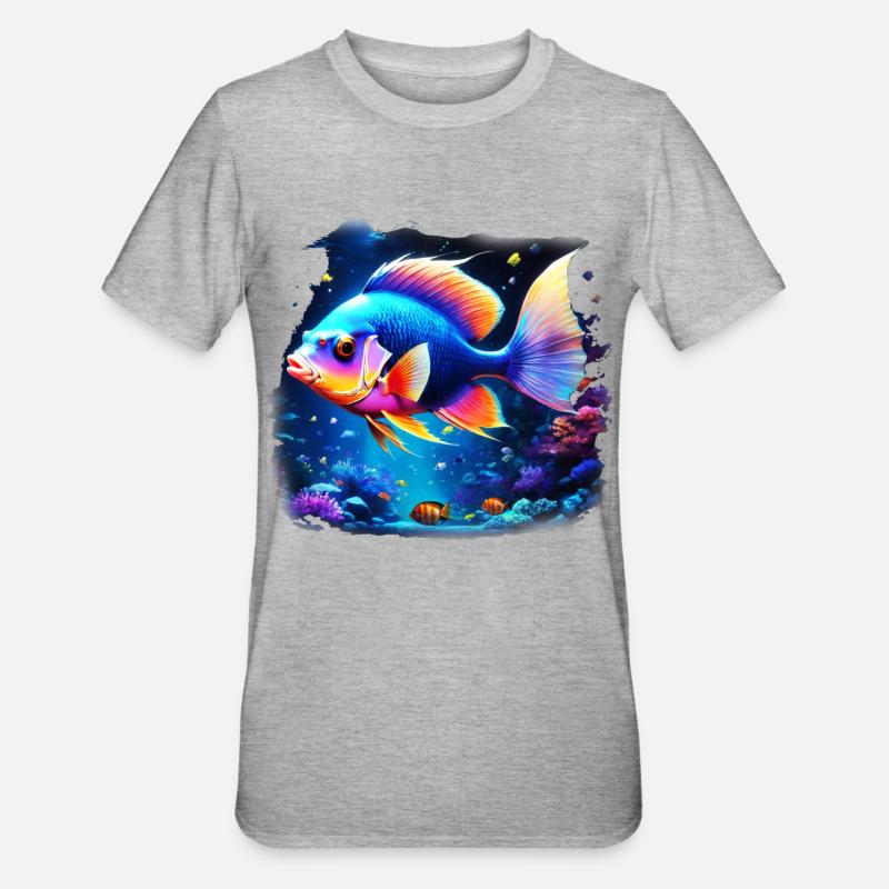 Angelfish - T-shirt polycoton Unisexe - gris chiné