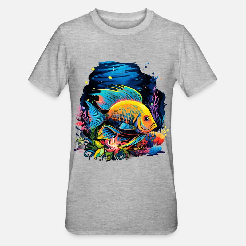 Angelfish - T-shirt polycoton Unisexe - gris chiné
