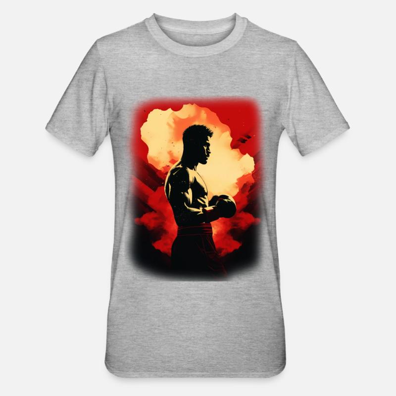 Boxe - T-shirt polycoton Unisexe - gris chiné