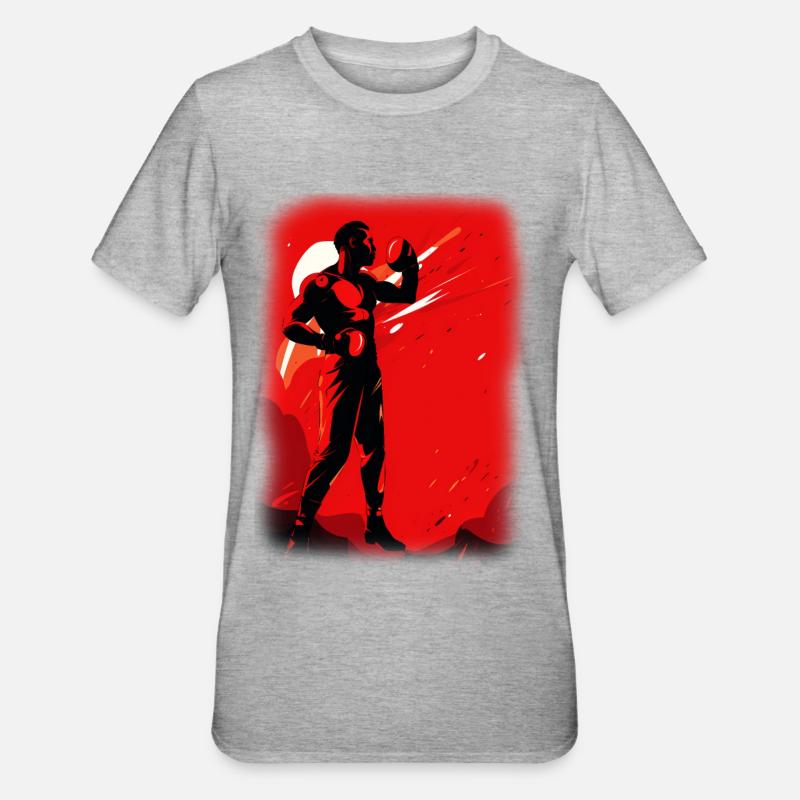 Boxe - T-shirt polycoton Unisexe - gris chiné