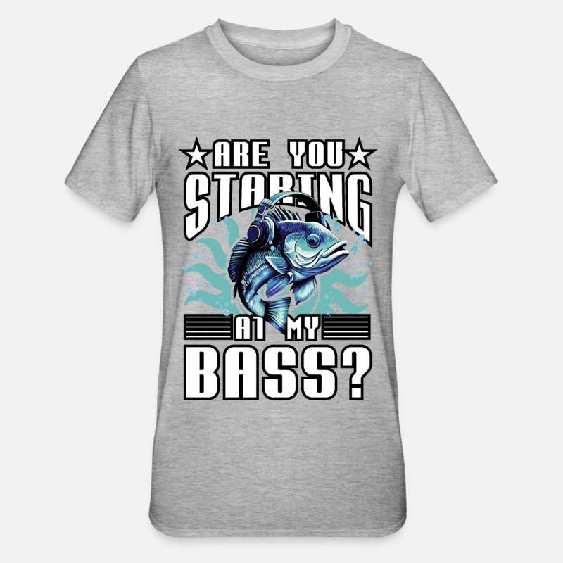 Regardez-vous ma basse ? - T-shirt polycoton Unisexe - gris chiné