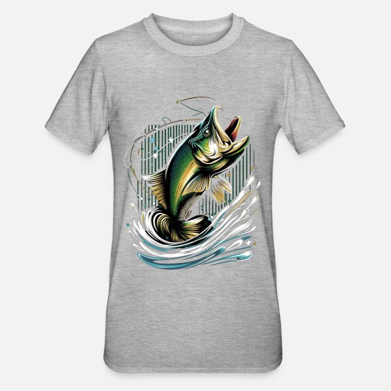 Poisson bar - T-shirt polycoton Unisexe - gris chiné
