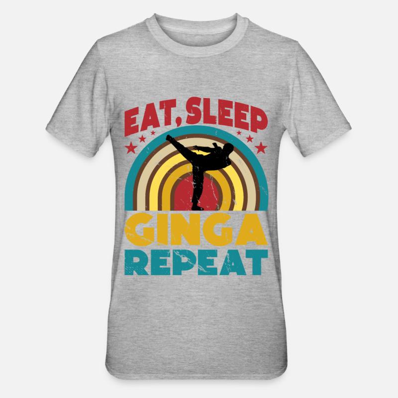 Manger Dormir Ginga Répéter - T-shirt polycoton Unisexe - gris chiné