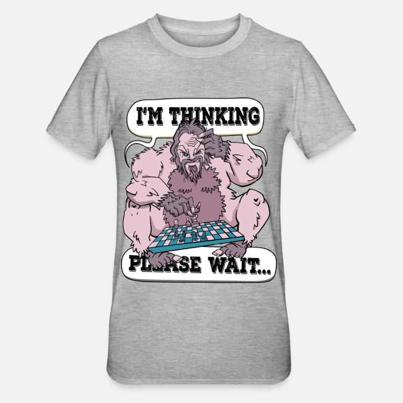I'm thinking please wait Chess - Unisex Polycotton T-Shirt - heather grey