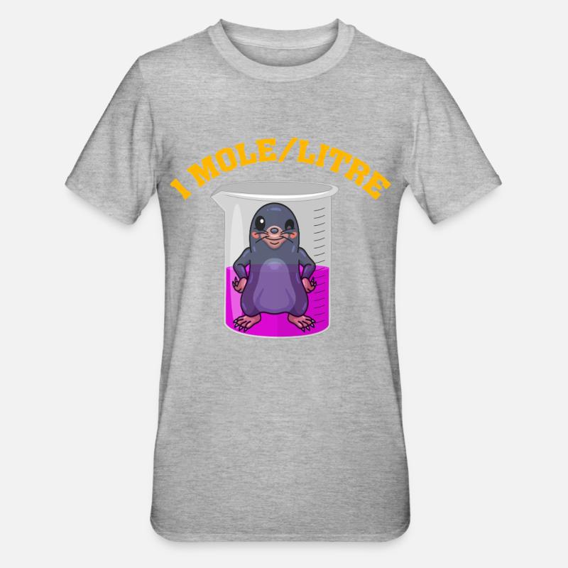1 Mole/L - Unisex Polycotton T-Shirt - heather grey