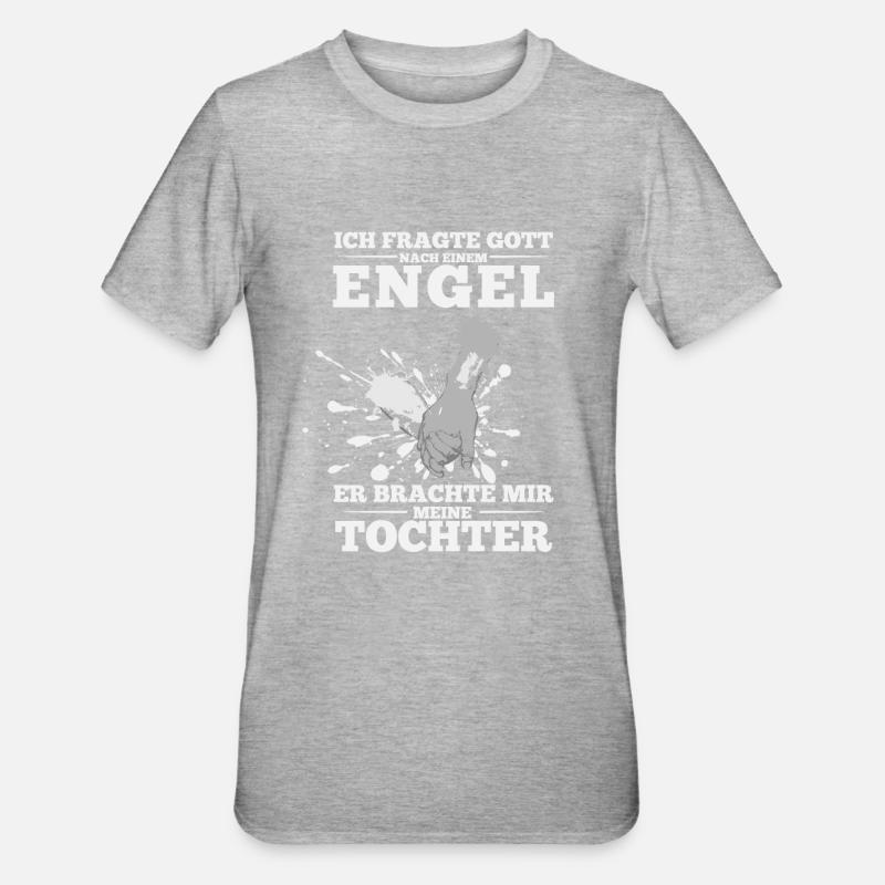 Tochter Engel - Unisex Polycotton T-Shirt - Grau meliert