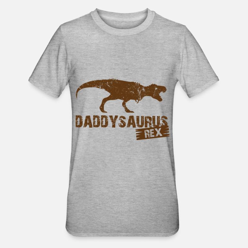Daddysaurus Rex - T-shirt polycoton Unisexe - gris chiné
