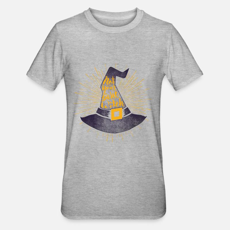 Not your basic witch / Halloween - Unisex Polycotton T-Shirt - Grau meliert