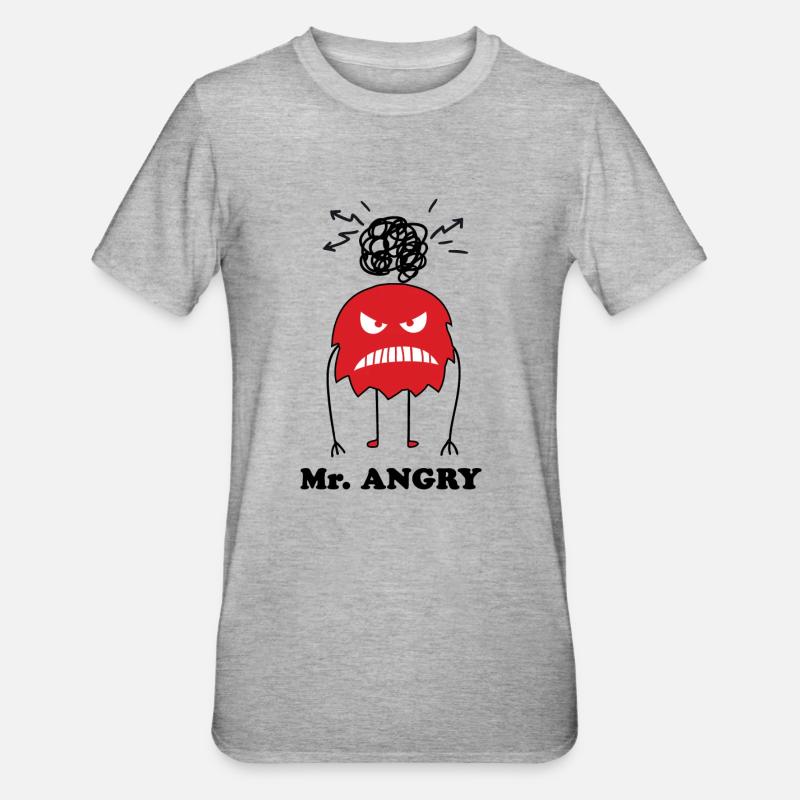 Herr wütend - Unisex Polycotton T-Shirt - Grau meliert