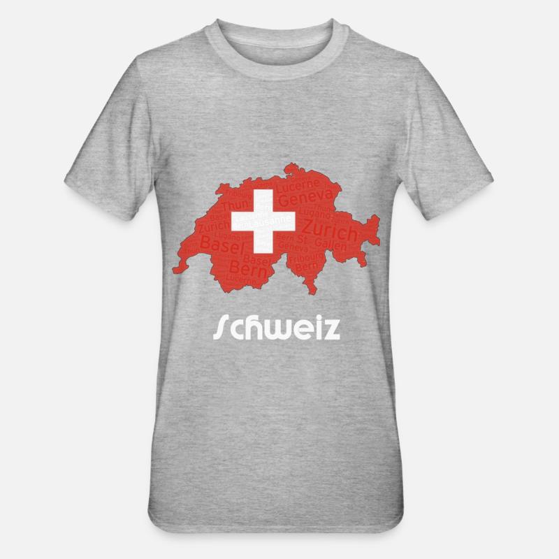 Suisse - T-shirt polycoton Unisexe - gris chiné