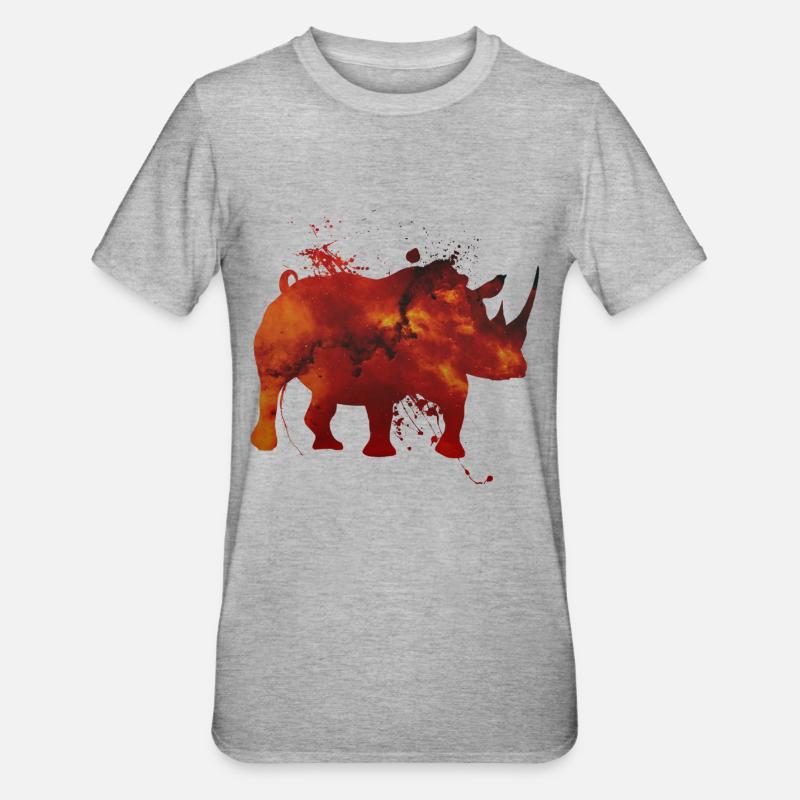 Rhino spatial - T-shirt polycoton Unisexe - gris chiné