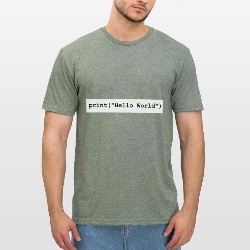 Hello World Python Entwickler Programm Geschenk Unisex Polycotton T-Shirt