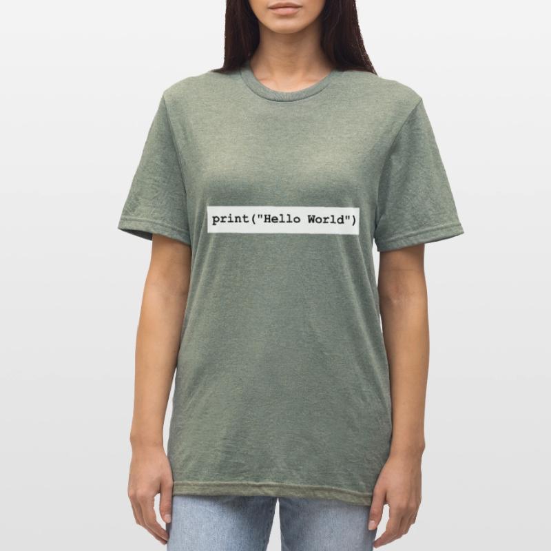 Hello World Python Entwickler Programm Geschenk Unisex Polycotton T-Shirt