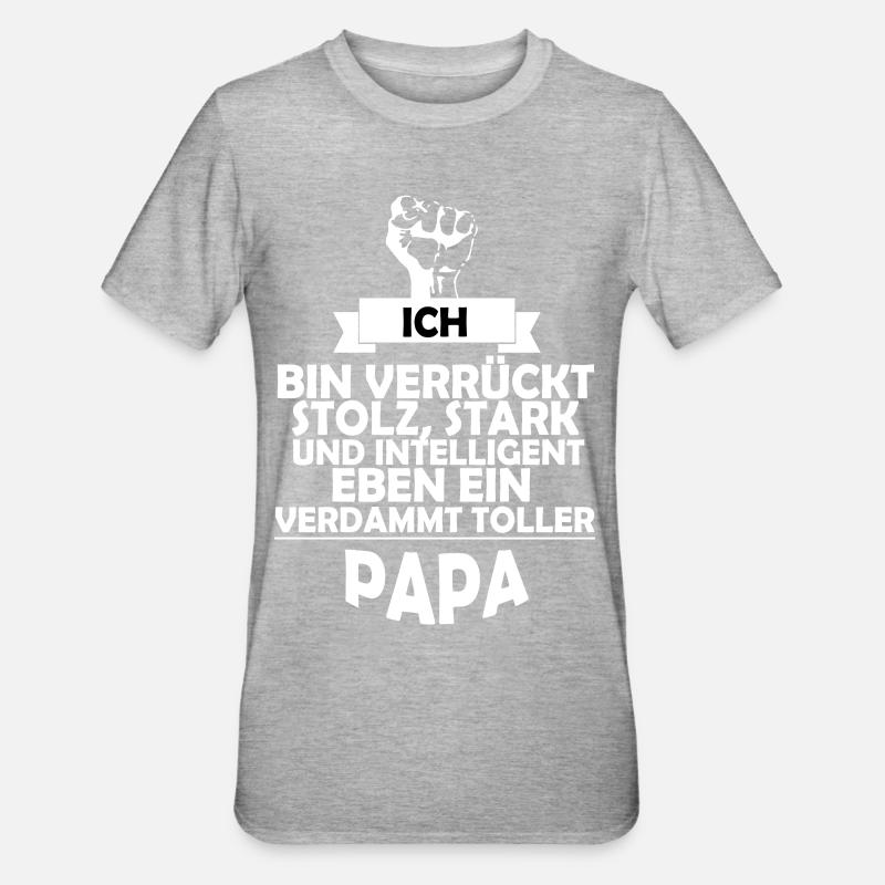 Papa - Unisex Polycotton T-Shirt - Grau meliert