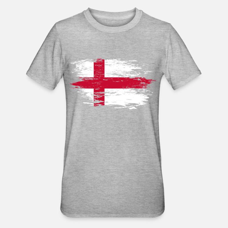 England flag used - Unisex Polycotton T-Shirt - heather grey