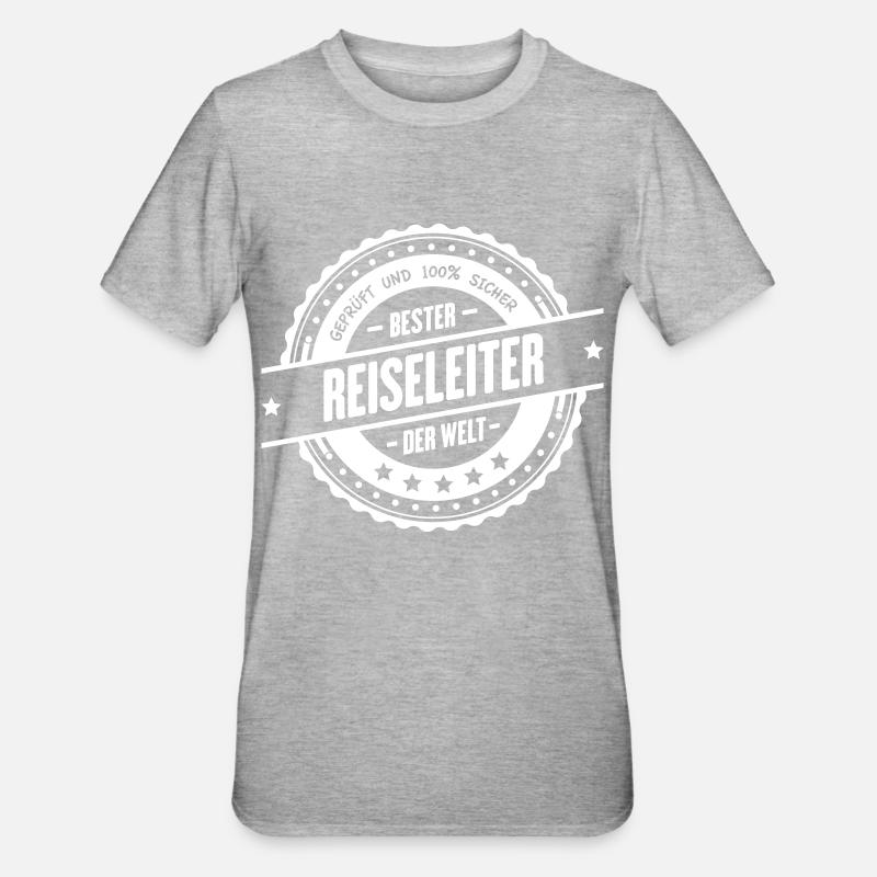 Bester Reiseleiter - Unisex Polycotton T-Shirt - Grau meliert