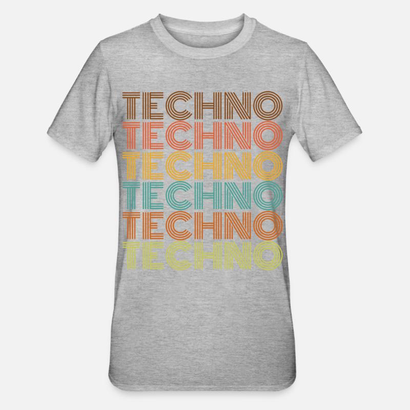 techno - Unisex Polycotton T-Shirt - heather grey