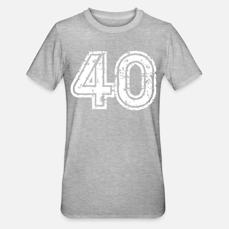 40 Nombre - T-shirt polycoton Unisexe - gris chiné