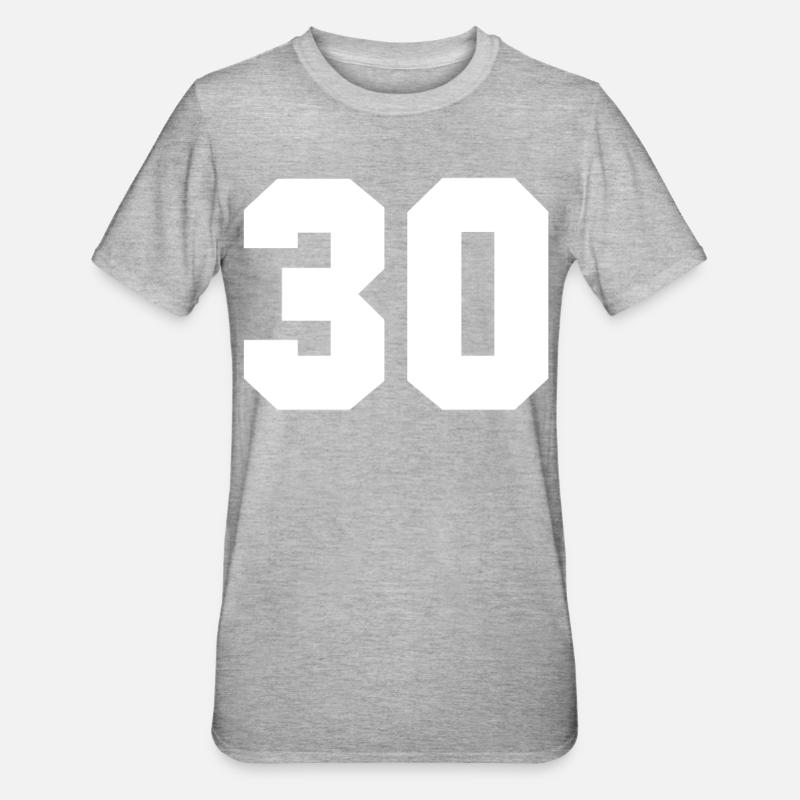 Numéro 30 - T-shirt polycoton Unisexe - gris chiné