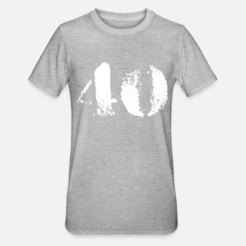 40 numéro - T-shirt polycoton Unisexe - gris chiné