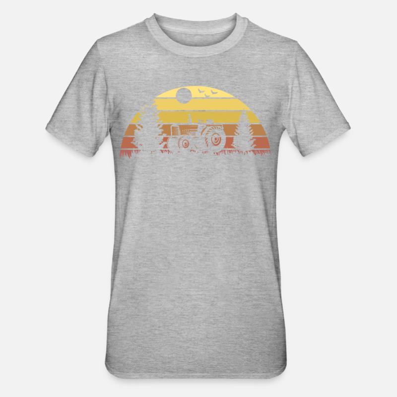 Traktor Traktorfahrer Trecker Simulation - Unisex Polycotton T-Shirt - Grau meliert