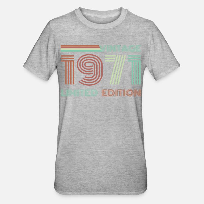 1971 année de naissance anniversaire naissance naissance - T-shirt polycoton Unisexe - gris chiné