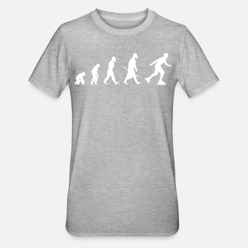 Evolution of roller blade - T-shirt polycoton Unisexe - gris chiné