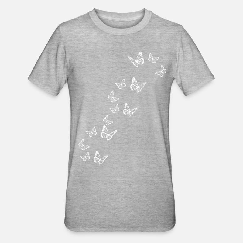 butterfly - Unisex Polycotton T-Shirt - heather grey