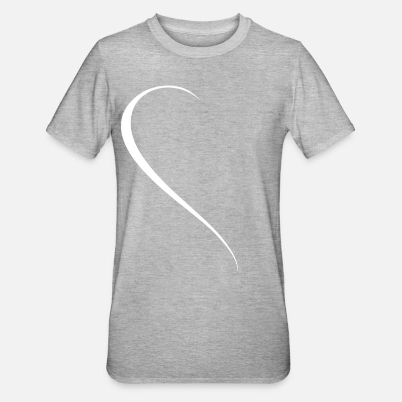Half White Heart - Unisex Polycotton T-Shirt - heather grey
