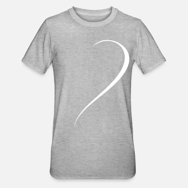 Half White Heart - Unisex Polycotton T-Shirt - heather grey