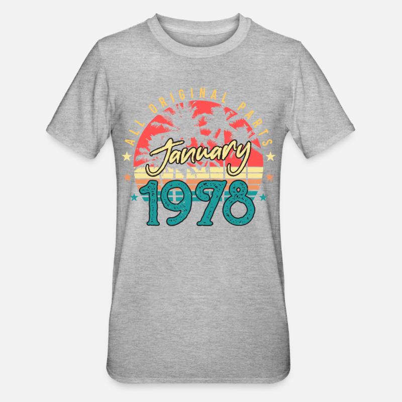 Original Janvier 1978 Rétro - T-shirt polycoton Unisexe - gris chiné