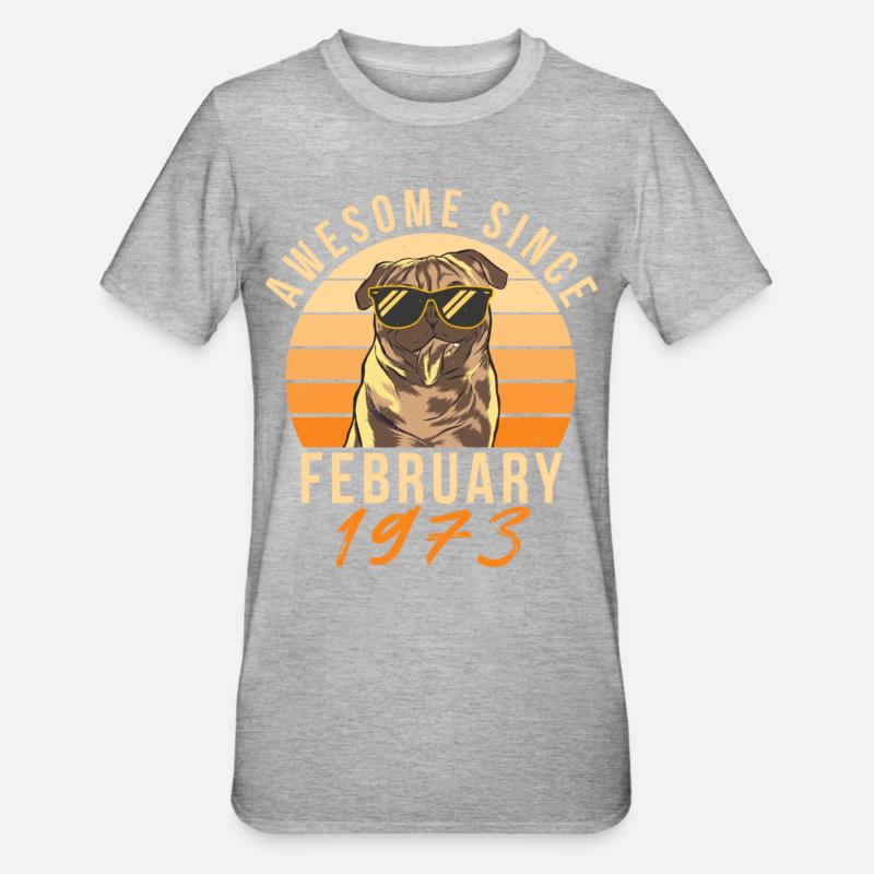 Février 1973 Retro - T-shirt polycoton Unisexe - gris chiné