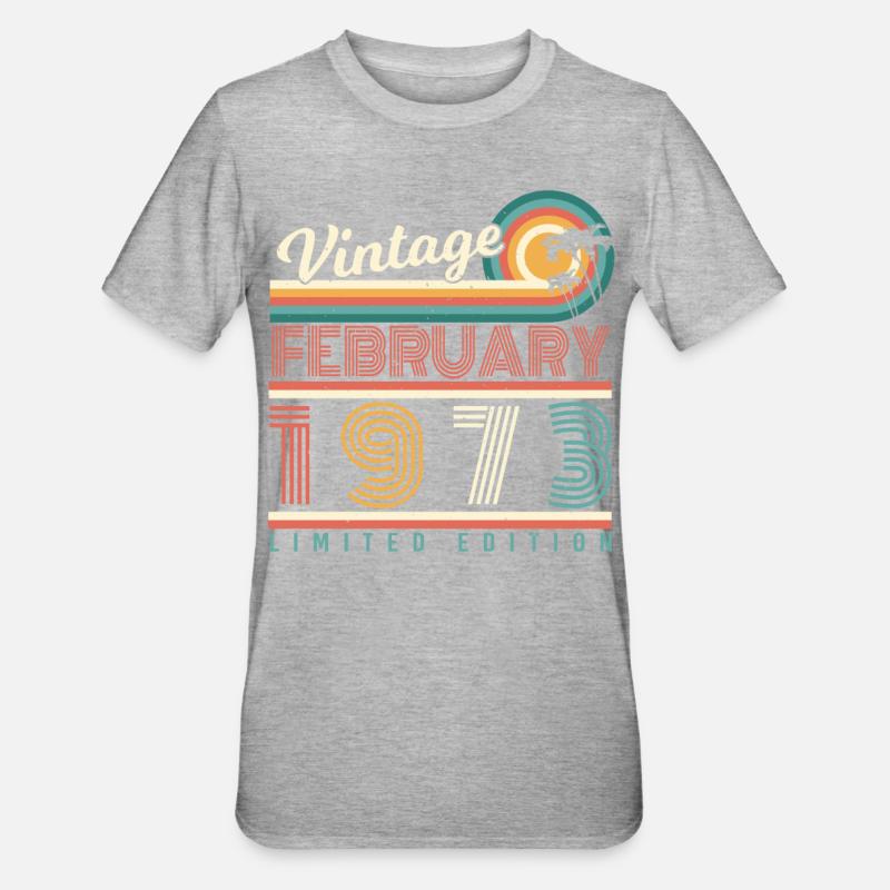 Février 1973 Retro Limited - T-shirt polycoton Unisexe - gris chiné