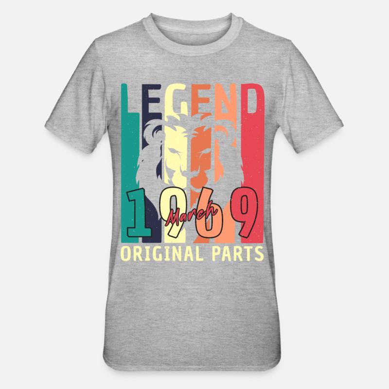 Mars Lion Rétro 1969 - T-shirt polycoton Unisexe - gris chiné