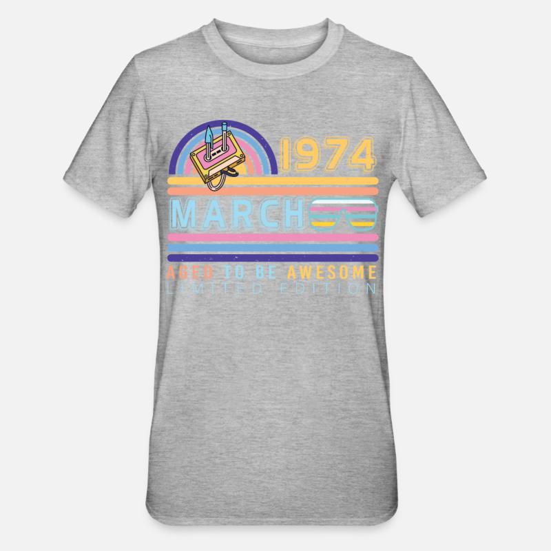 Mars 1974 Retro Limited - T-shirt polycoton Unisexe - gris chiné