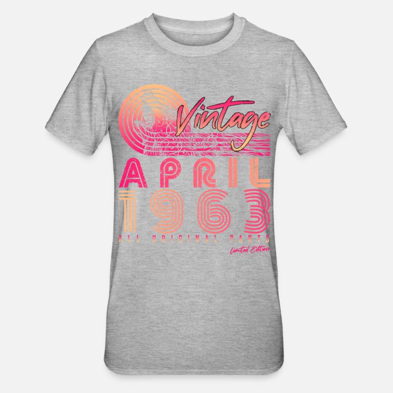 Millésime d’avril 1963 - T-shirt polycoton Unisexe - gris chiné