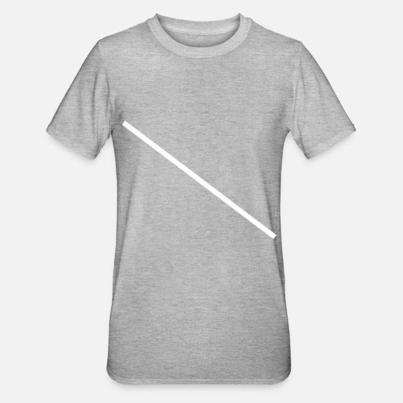 White diagonal bar - Unisex Polycotton T-Shirt - heather grey