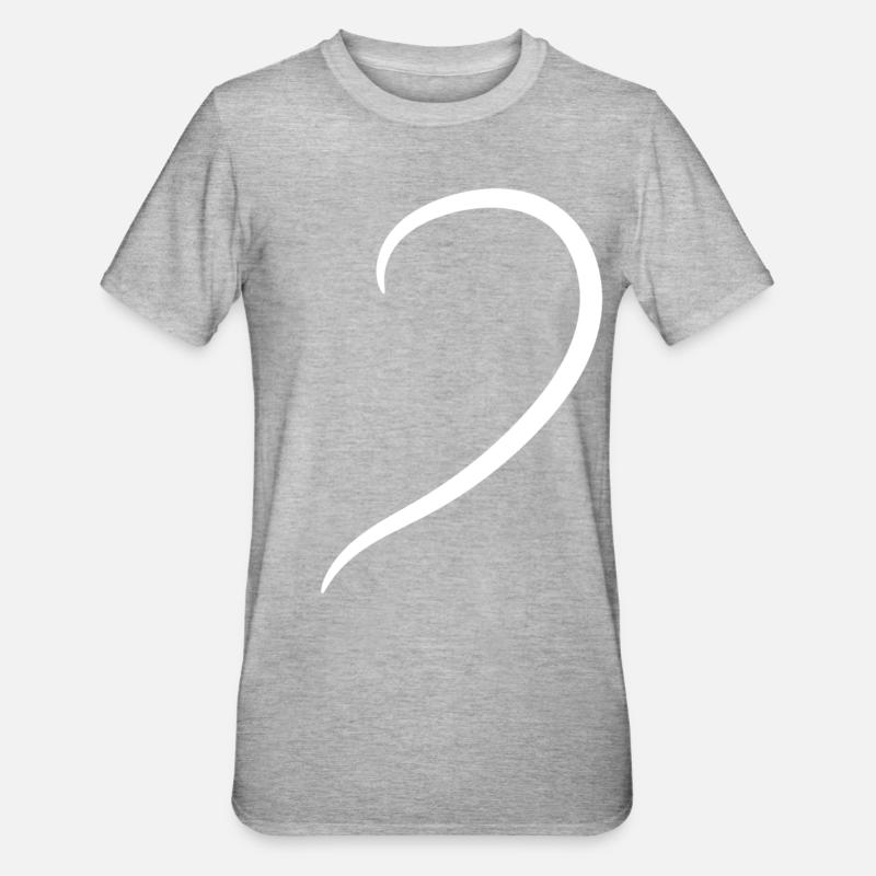 Half White Heart - Unisex Polycotton T-Shirt - heather grey