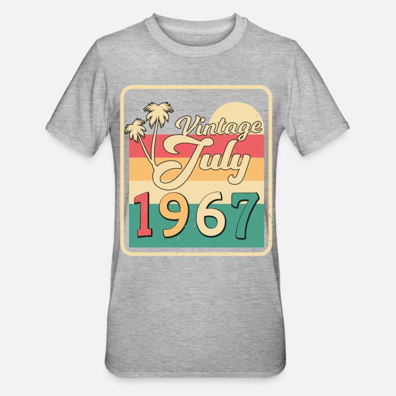 Juillet 1967 Rétro - T-shirt polycoton Unisexe - gris chiné