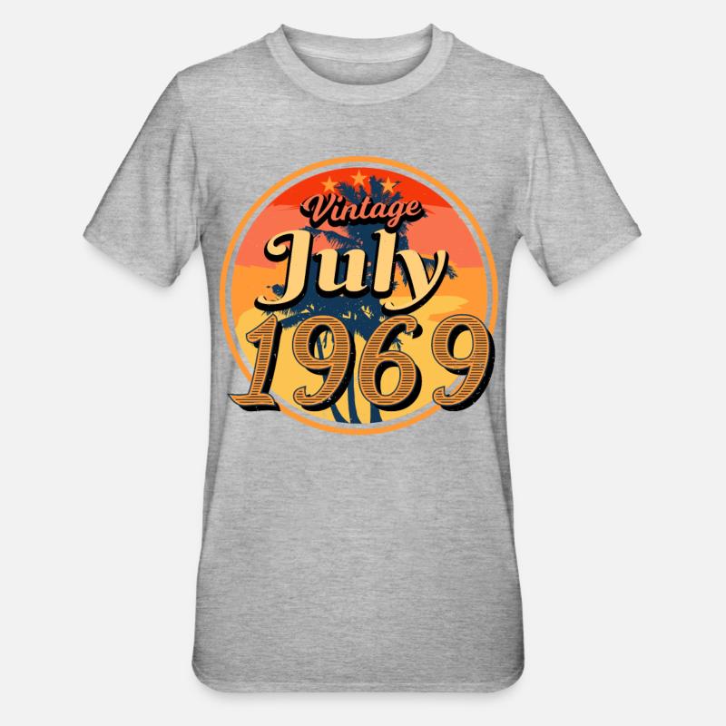 Juillet 1969 Rétro - T-shirt polycoton Unisexe - gris chiné