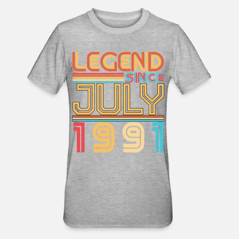 Année de construction Juillet 1991 - T-shirt polycoton Unisexe - gris chiné