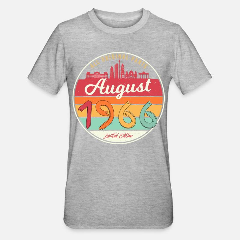 Limitierte Edition August 1966 - Unisex Polycotton T-Shirt - Grau meliert