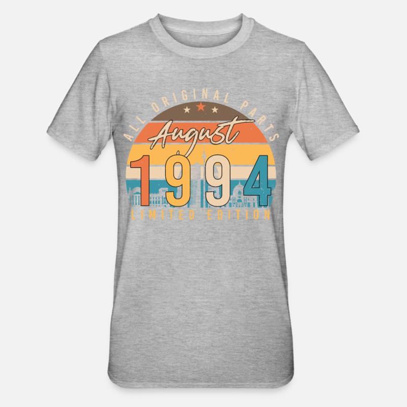 1994 Août Idée cadeau - T-shirt polycoton Unisexe - gris chiné