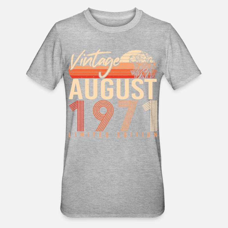 Millésime d’août 1971 - T-shirt polycoton Unisexe - gris chiné